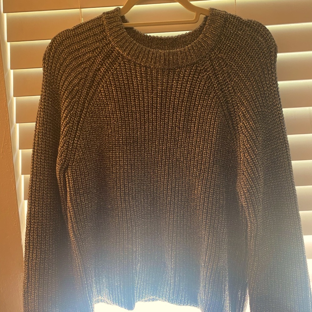Banana Republic crop black and gold sweater